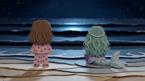Diana and Marina watch the sea go dark again