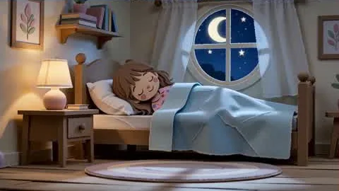 Diana asleep in her own bed, back home